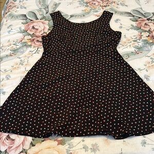 Black Dress with Red white Pattern